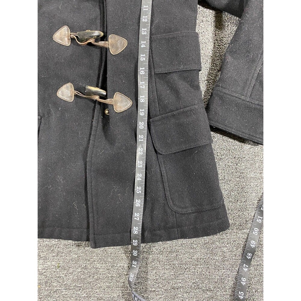 American Eagle Jacket Black Hooded Wool Blend Parka Quilted Liner Womens Medium - Picture 6 of 11